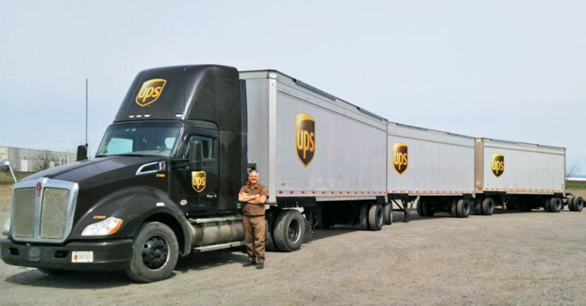 Three Semi-Trailer Trucks in a Row