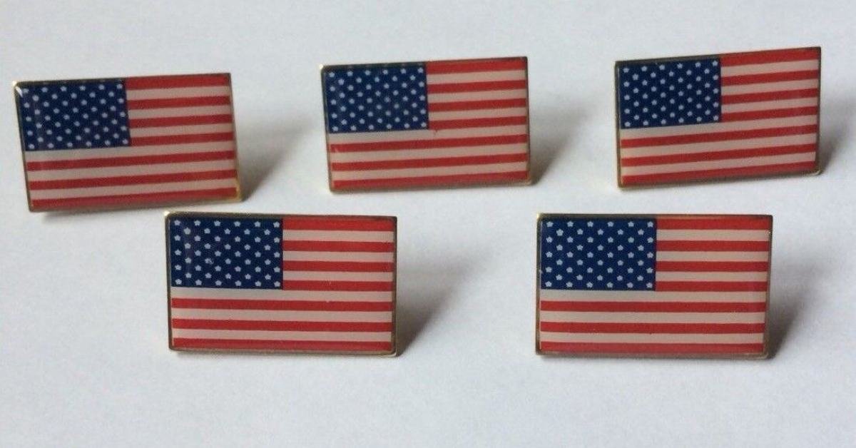 American Flag Lapel Pin (With Pole)